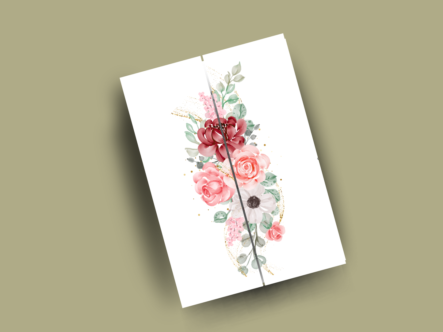 Elegant Floral Wedding Invitation Trifold Card Itinerary and Details Template Modern Editable Printable Invite. WI172