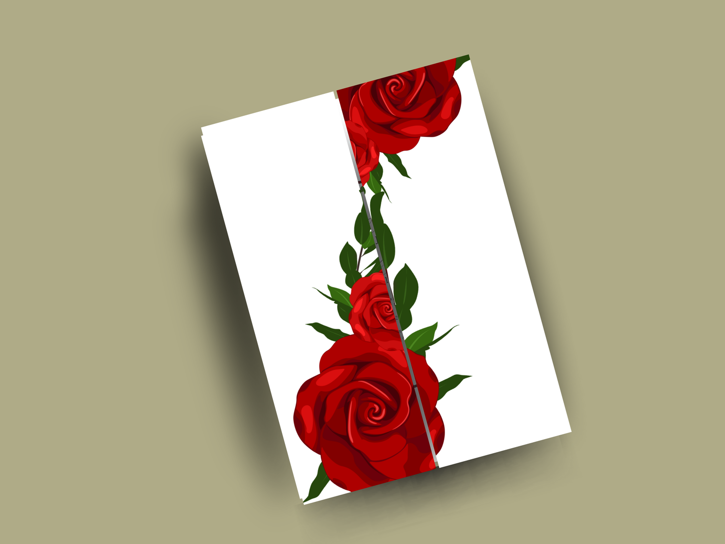 Red Rose Wedding Invitation Template Gatefold Style | Floral Wedding Invite | Romantic Printable Invitation Set | Modern Wedding Card. WI180