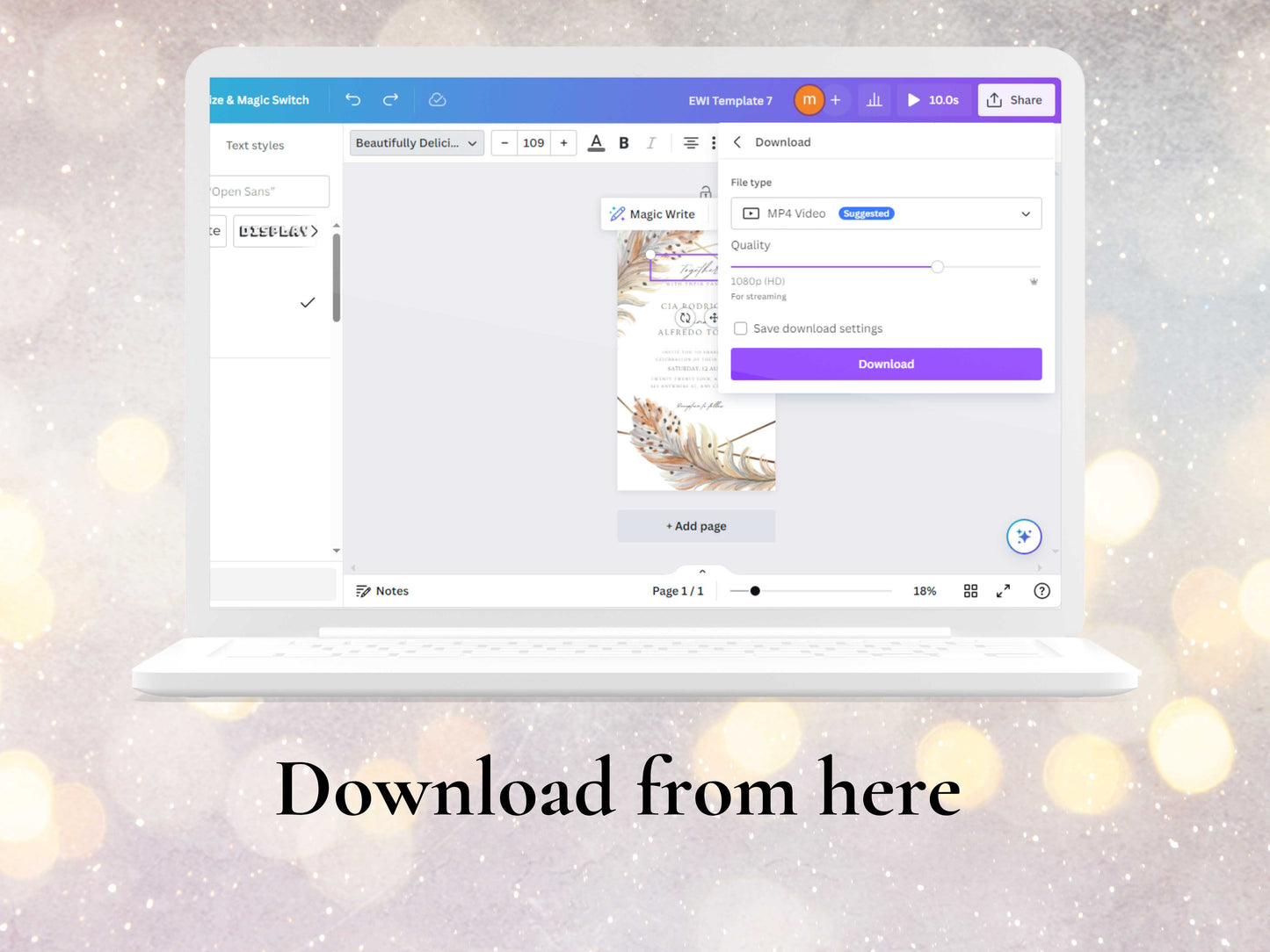 Wedding Video Invitation Suite Template, Animated Wedding Invitation with RSVP, Add Your Own Photo and Music, WEI49