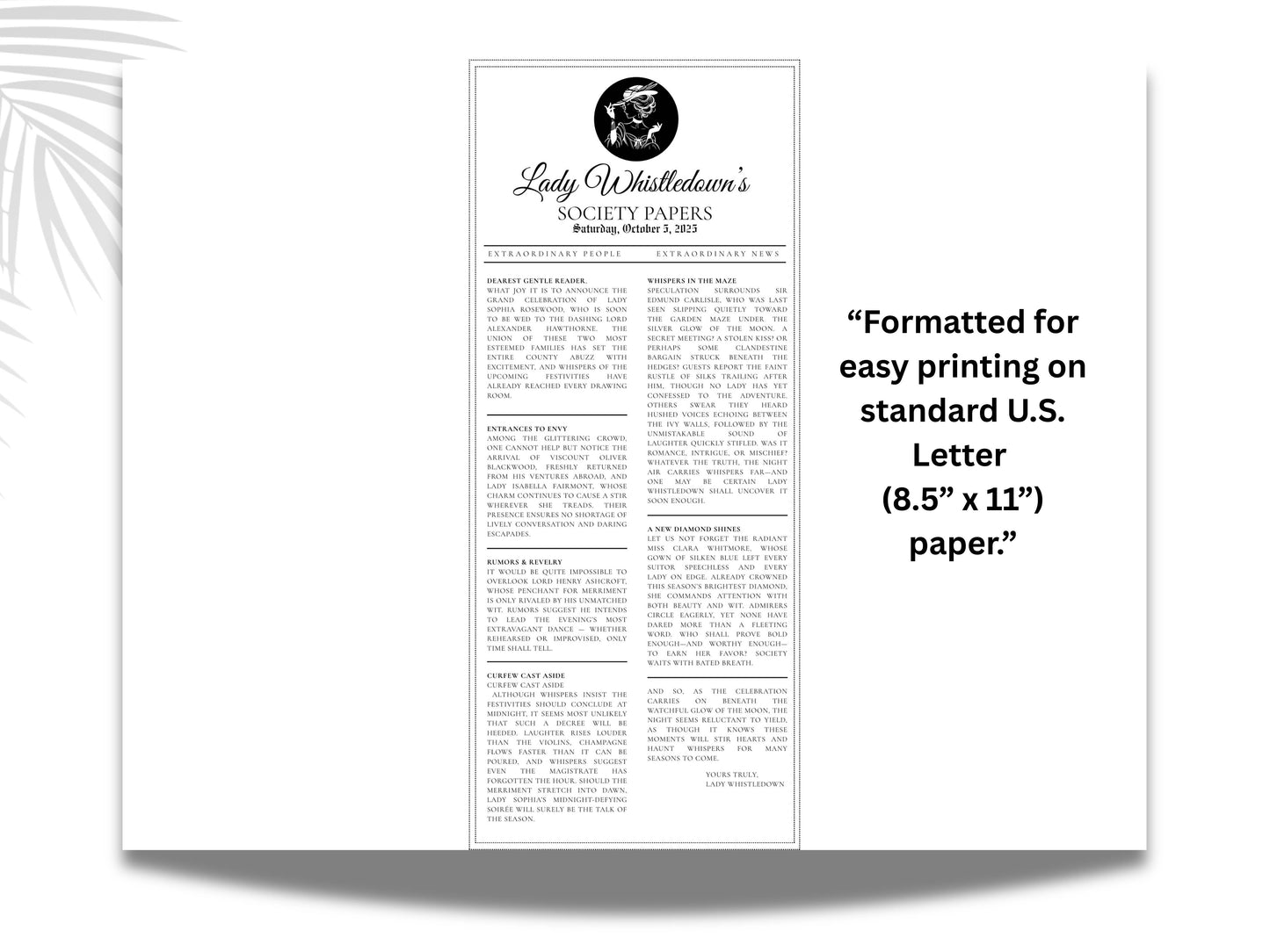 Bridgerton Lady Whistledown’s Society Papers Printable • Editable Template • Bridal Shower Invitation• Instant Download. WI135