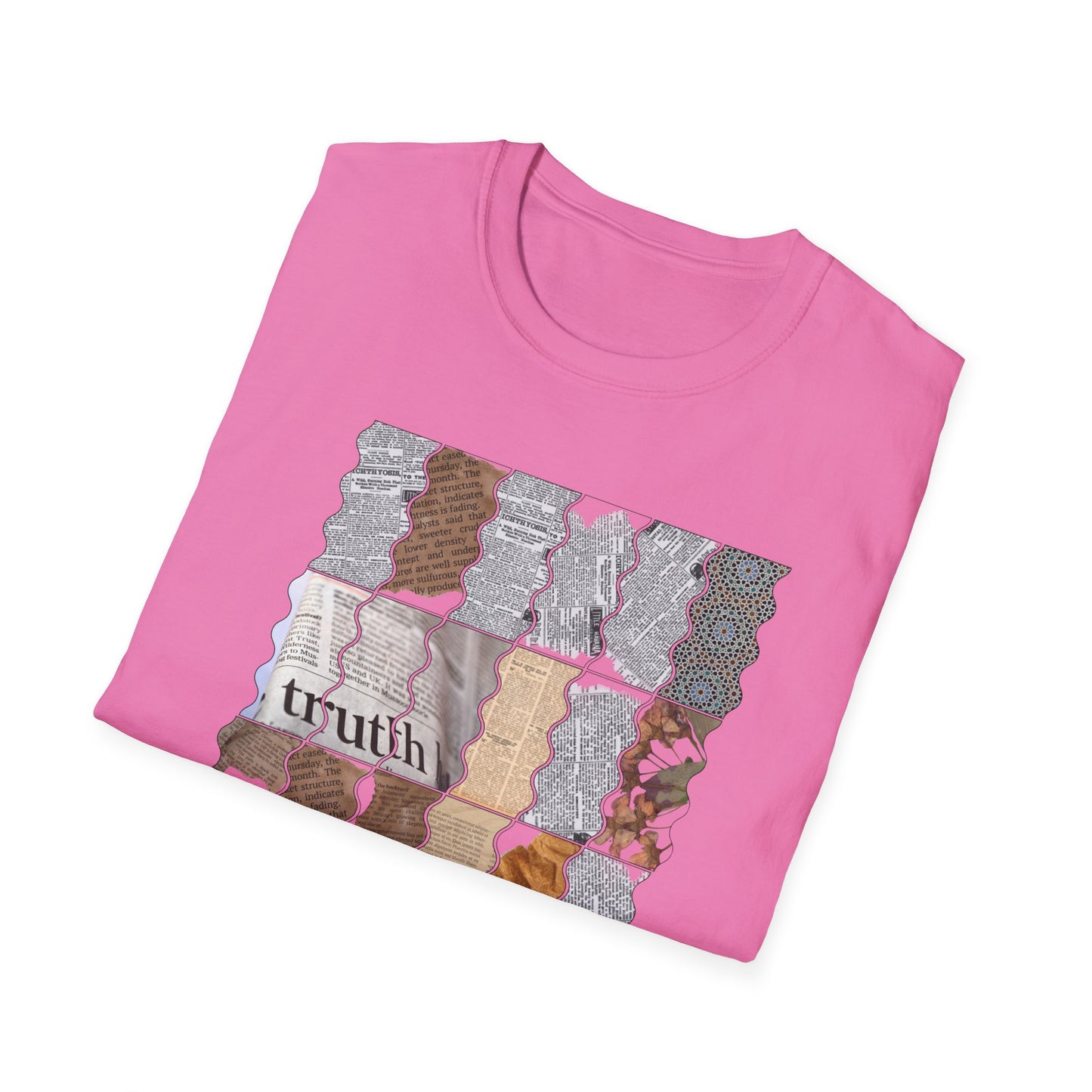 Newsprint Unisex Softstyle T-Shirt, Newspaper Tee, Journalism Shirt, Vintage News Tshirt, Retro Print Top