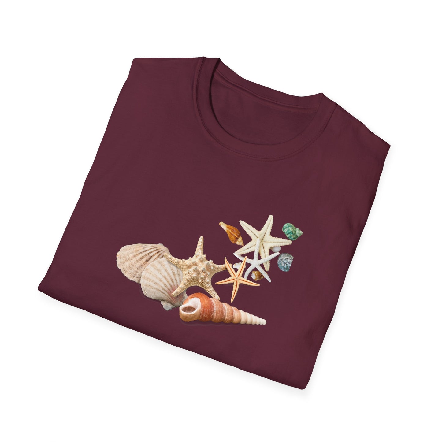 Shell Print Unisex T-Shirt | Beach-Themed Casual Summer Tee
