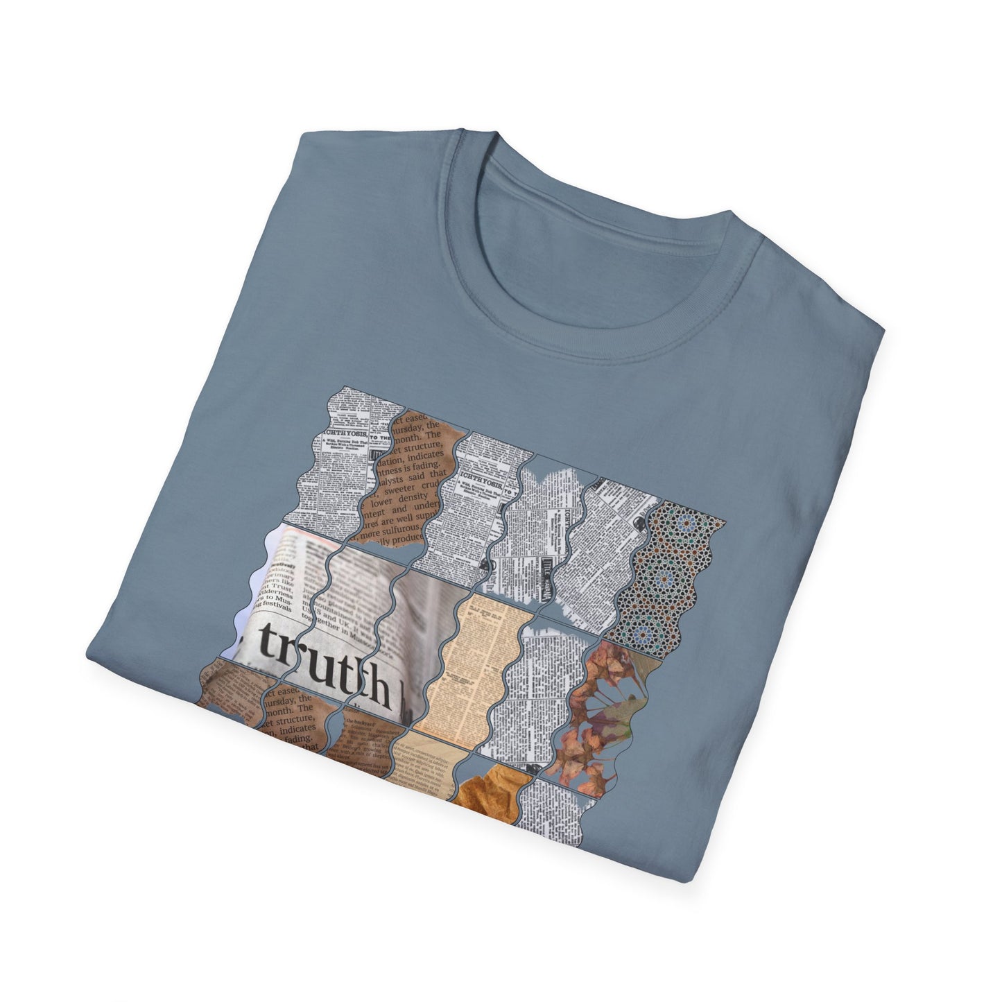 Newsprint Unisex Softstyle T-Shirt, Newspaper Tee, Journalism Shirt, Vintage News Tshirt, Retro Print Top
