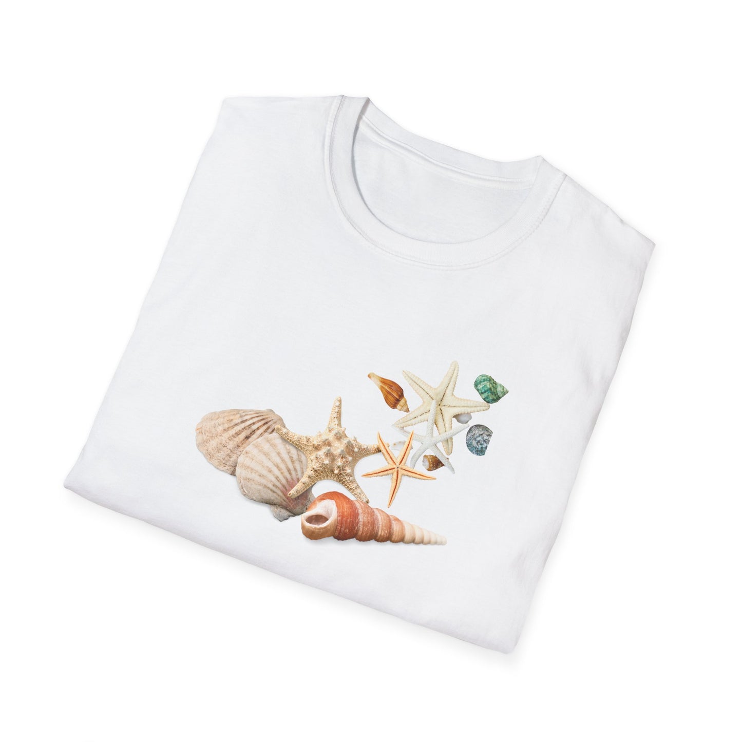 Shell Print Unisex T-Shirt | Beach-Themed Casual Summer Tee