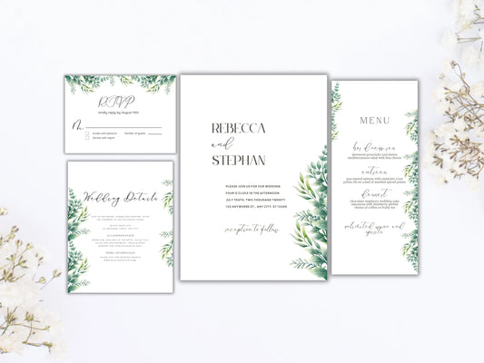 Wedding Invitation Template, Printable Wedding Invitation, Wedding Invitation, RSVP Invitation, Details, Wedding Invitation Bundle. A1 Majestic