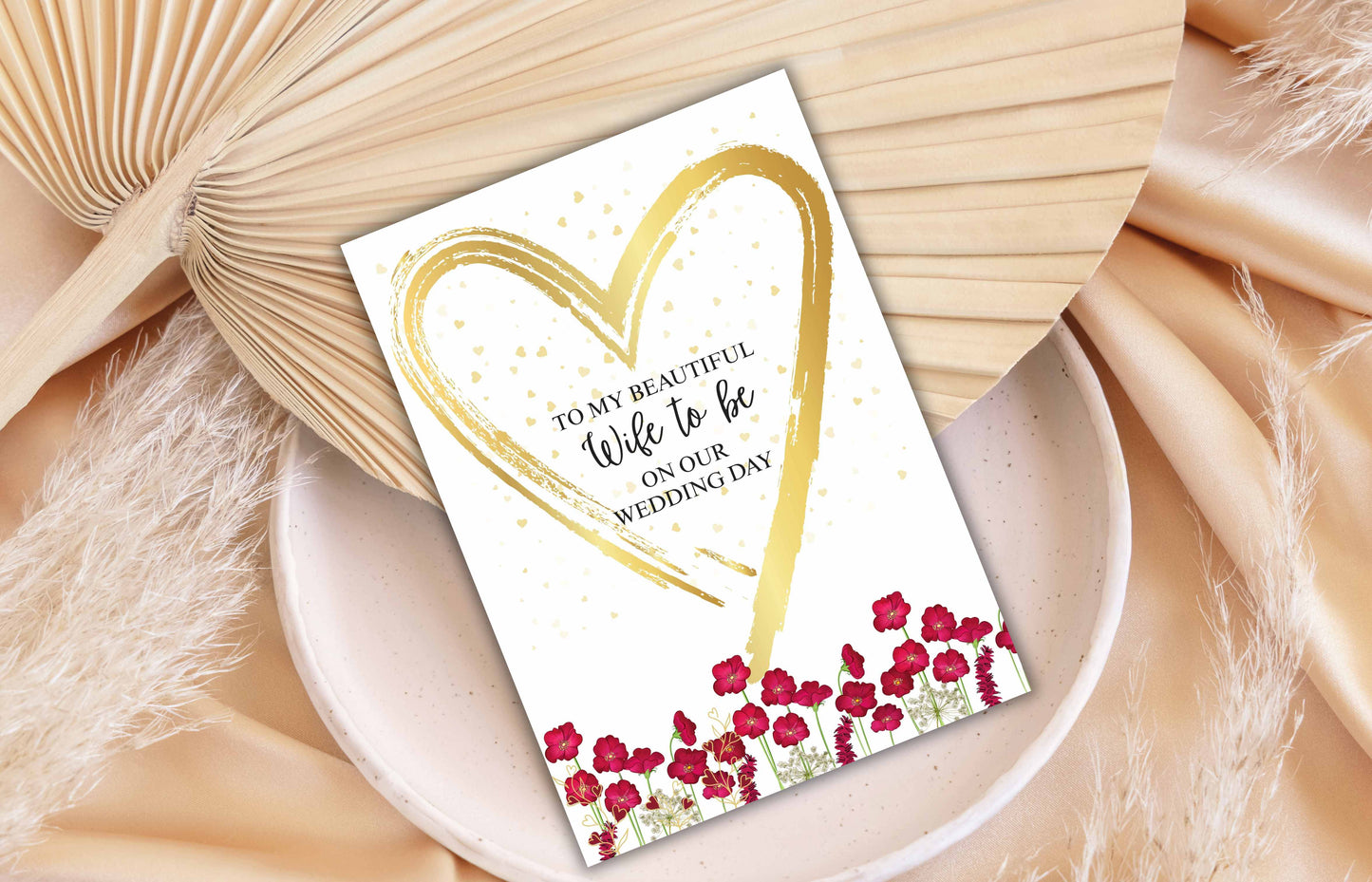 Wife To Be Wedding Card | To The Bride Wedding Day Wife To Be Card | Beautiful Bride Personalized Wedding Card | To My Bride. WSB38