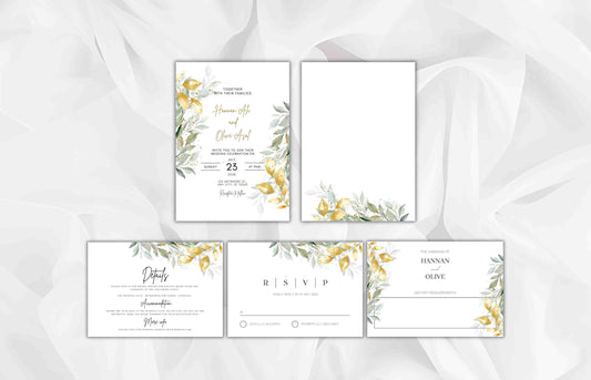 Sage Green Wedding Invitation Template, Editable Template, Greenery Eucalyptus Invitation Suite, Wedding Invites Template Editable. WI100
