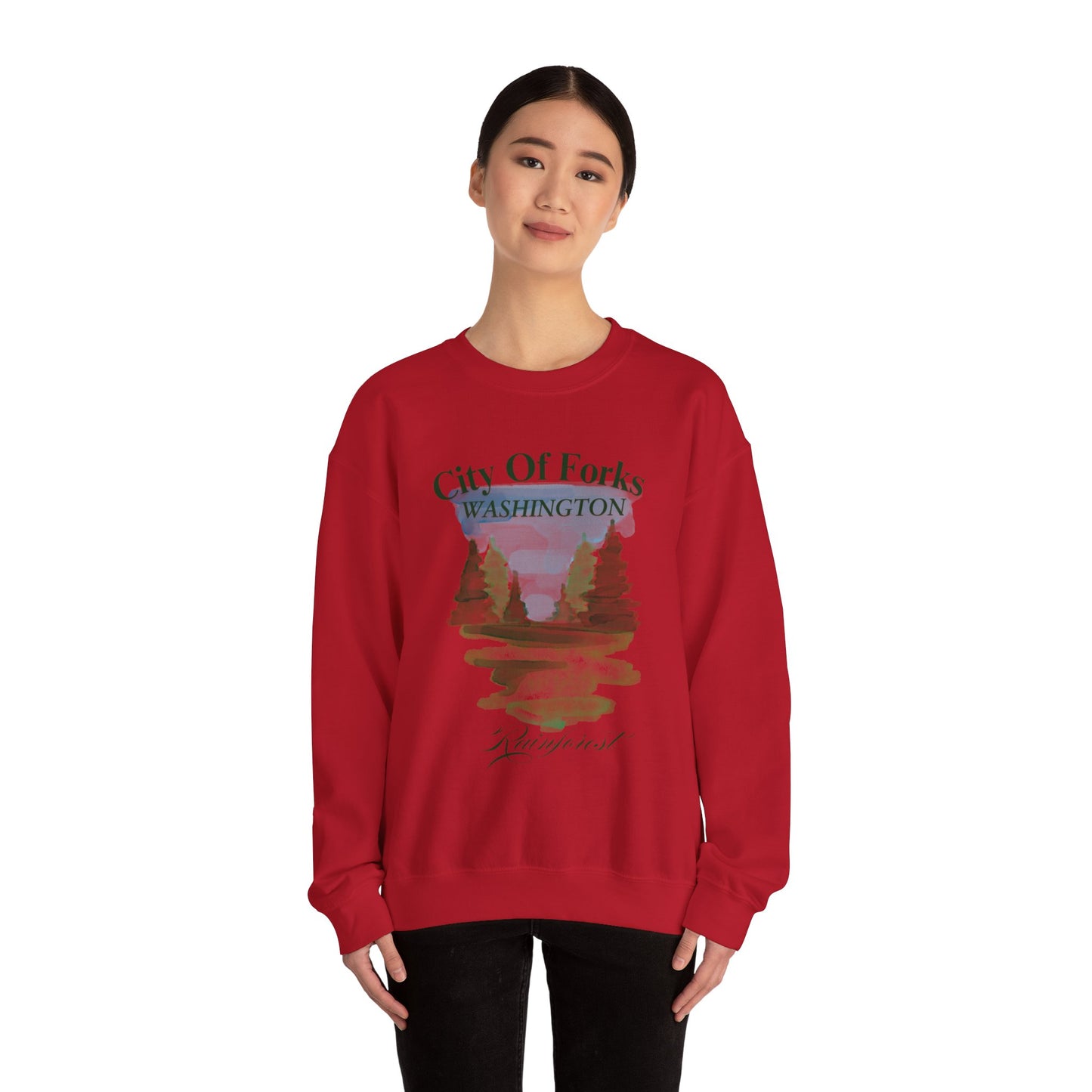 City of Forks Sweatshirt Forrest Crew Neck Sweatshirt