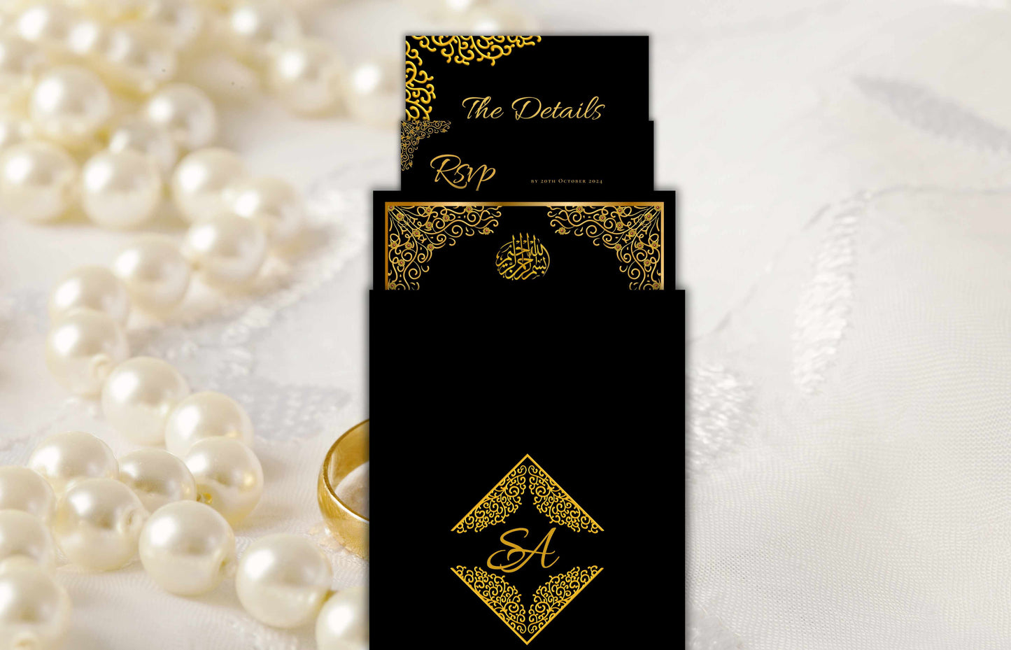 Digital Muslim Wedding Card Set, Islamic Wedding Invitation Template, RSVP Template, Envelope Template, Details Card Template, Digital. 26