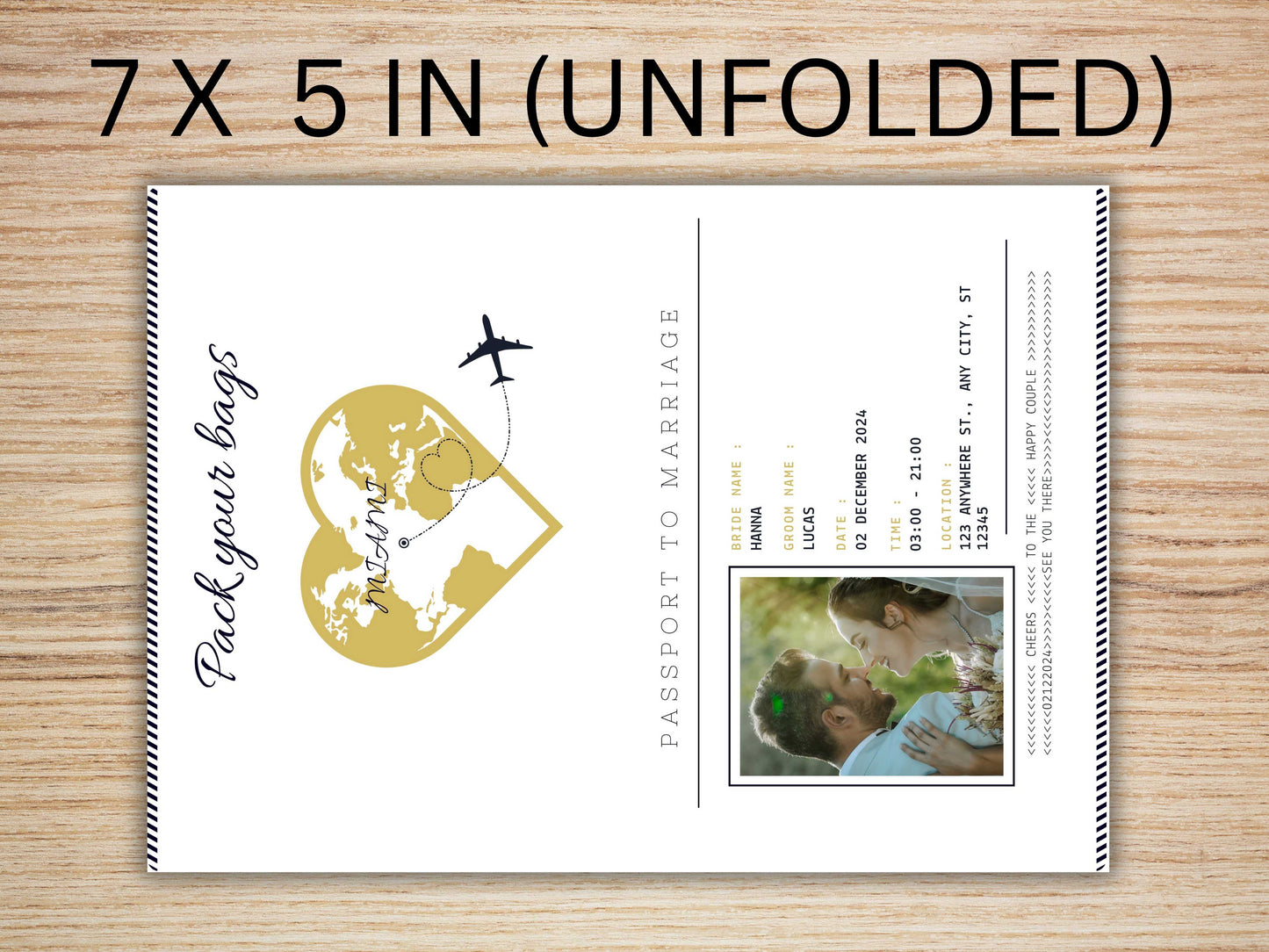 Passport Wedding Invitation, Passport Wedding Invitation Template, Boarding Pass Wedding Invite, RSVP, Timeline. WT36