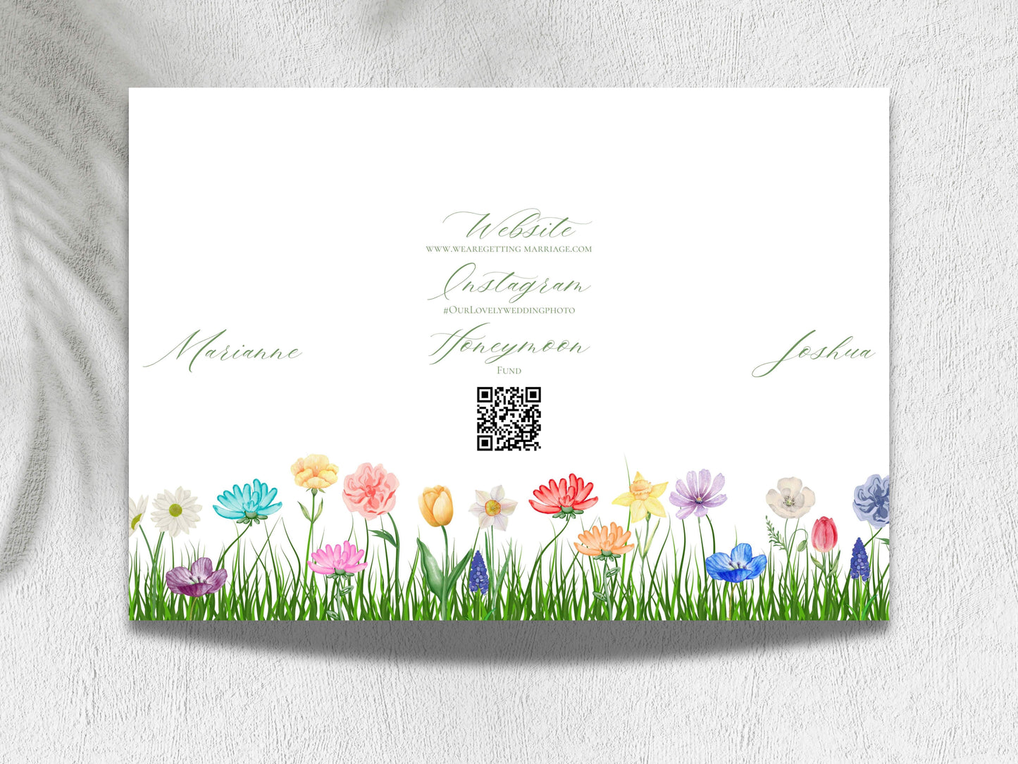 Elegant Gatefold Wedding Invitation | Floral Folded Invite | Printable Wedding Template | RSVP & Details Card | Editable PDF. WI134