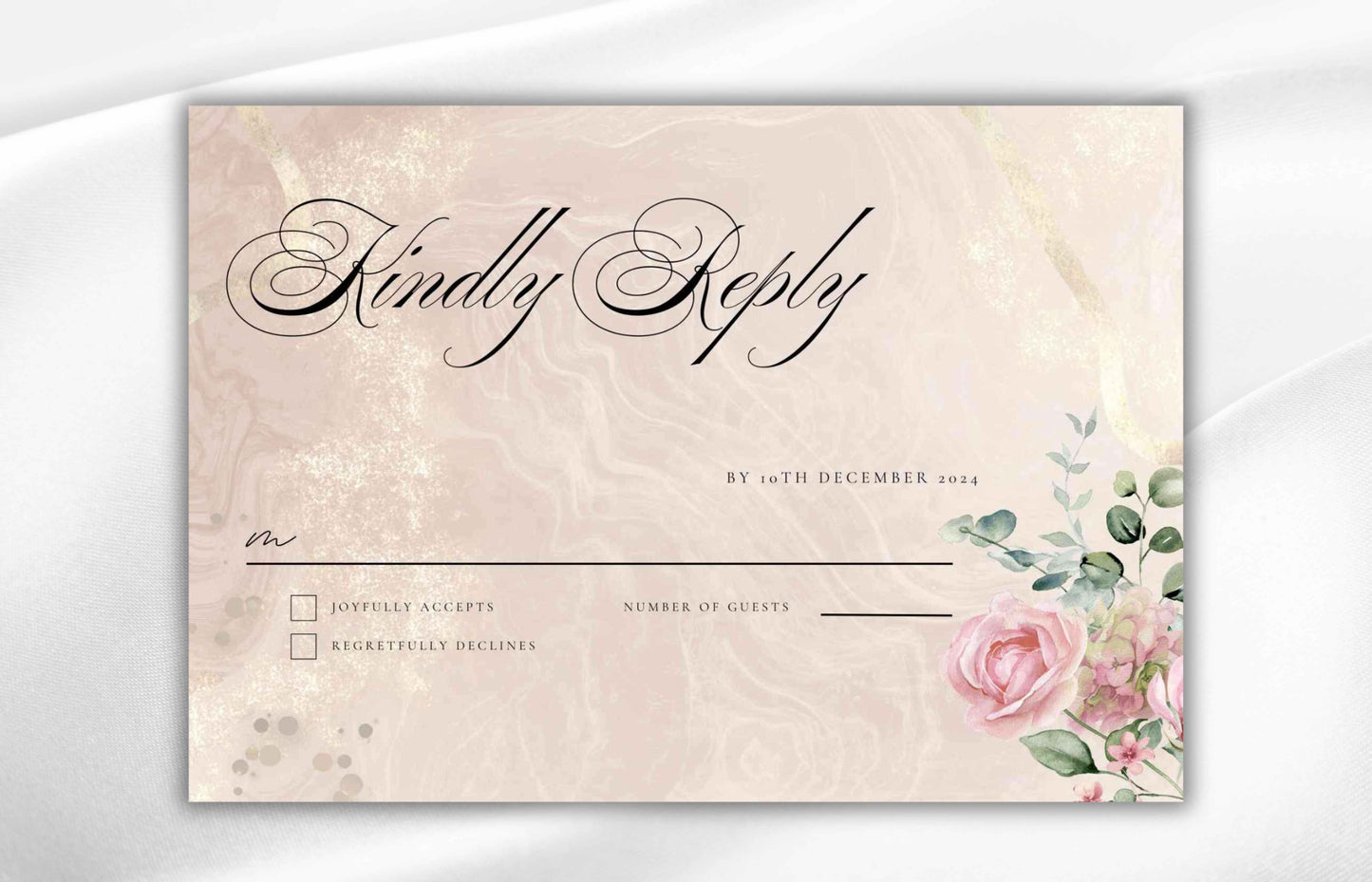 Wedding Invitation Template, Floral Template Invitation Editable Wedding, Blush Pink Wedding Template, Wedding Invitation, RSVP. WI91