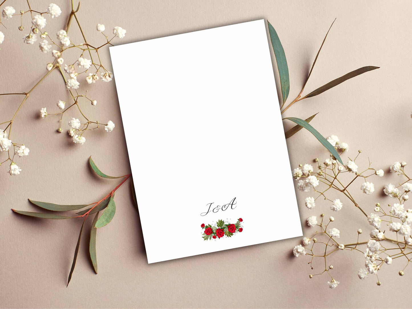Red rose wedding invitation template set, Printable wedding suite, RSVP card, Details Card. 23
