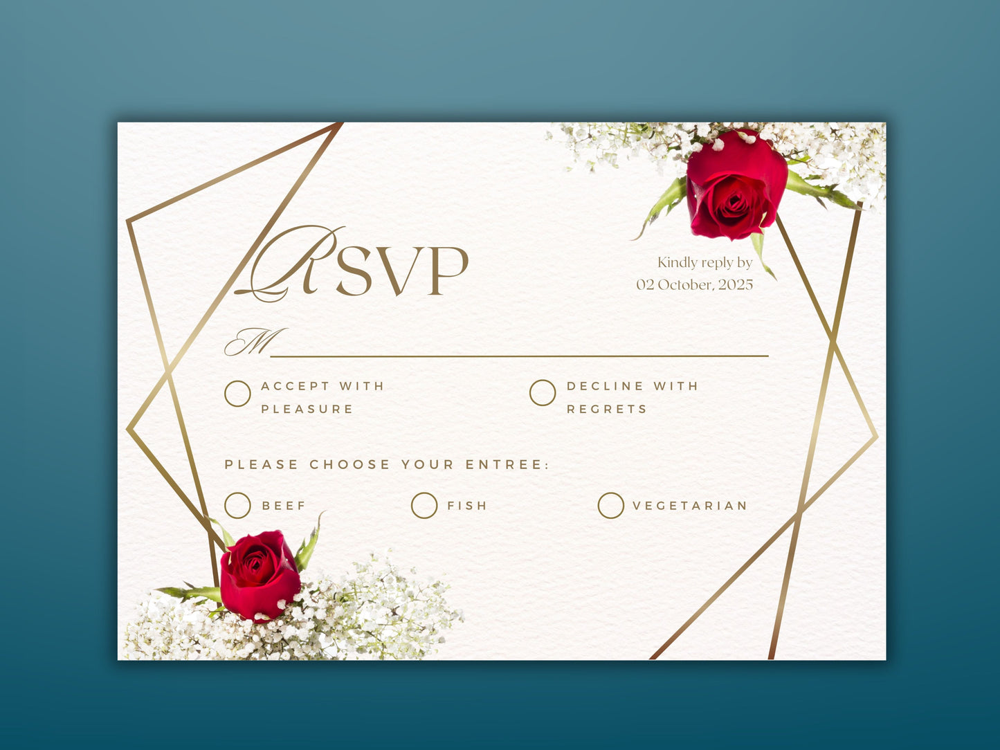 Red Rose Wedding Invitation Template , Red rose Invite, Elegant Red Rose wedding Invitation, Editable, Rsvp, Details, Digital Download. WT49