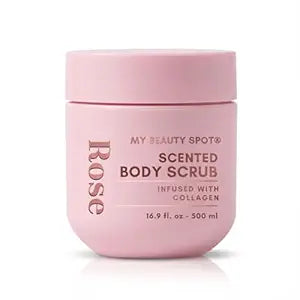 My Beauty Spot Scented Body Scrub for Women - Rose Scented Body Scrub, Natural Exfoliating Body Scrub, Skin Exfoliator Infused with Collagen, Romoves Dead Skin From Body - Large 500 ml. 16.9 fl oz.