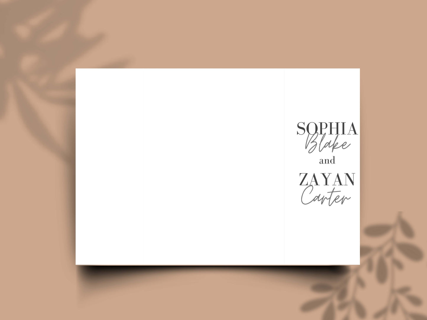 Minimalist Wedding Invitation Fold Card | Elegant Modern Wedding Timeline & Details | Printable or Printed Invite. WIB129