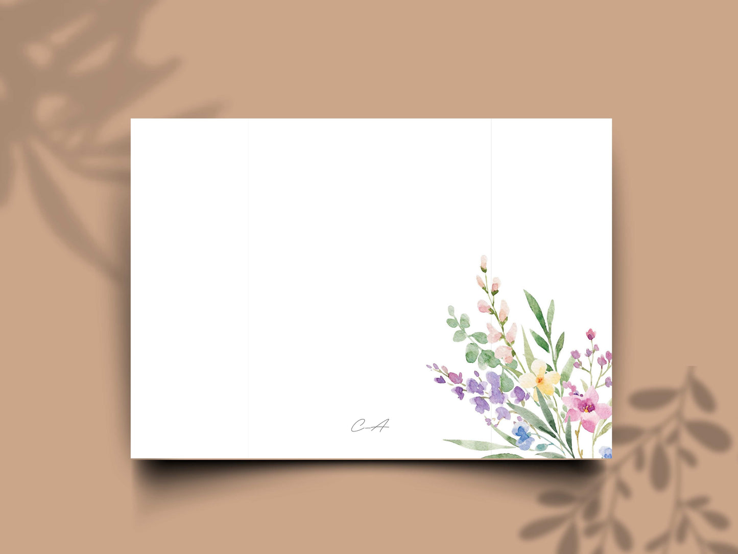 Elegant Floral Gatefold Wedding Invitation | Modern Minimalist Invite | Rustic Boho Wedding Card with Timeline & RSVP Details. WI131