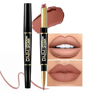 Kaely 2-in-1 Nude Brown Lip Liner & Lipstick Set Kit for Women, Matte Lips Kit with Lip Liner Lip Stains Long Lasting Waterproof 24 Hour Lipstick and Lip Liners Combo Lipliners Pencil Set 12