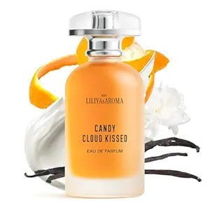 Liliya's Aroma Candy Cloud Kissed Eau de Parfum for Women – Orange Blossom, Marshmallow & Cream Vanilla – Romantic Sweet Perfume Gift for Her – Long Lasting Scent 3.4 Fl Oz