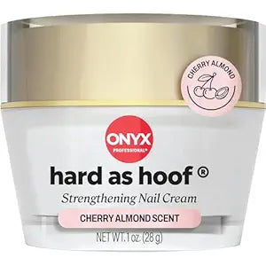 Onyx Professional Hard as Hoof Nail Strengthening Cream, Cherry Almond Scent - Made in USA, Nail Growth & Conditioning Cuticle Cream Stops Splits, Chips, Cracks & Strengthens Nails, 1 oz