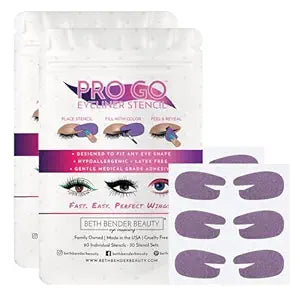 Beth Bender Beauty Pro Go Eyeliner Stencil | Cat Eyeliner Stencil | Made in USA | Cruelty Free & Vegan (Pack of 2 (48 Stencils))