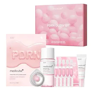 medicube Salmon DNA PDRN Trial Kit | Glass Glow Mini Skincare Set with Toner, Serum & Sheet Mask for Hydrating, Firming, Moisturizing |Gift & Travel Essentials for Women & Girls | Korean Skincare