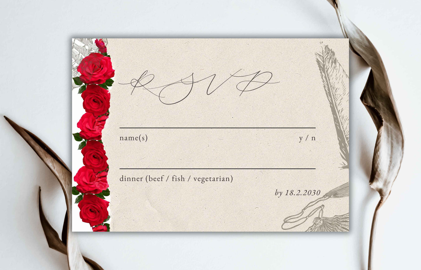 Red Wedding Invitation Template , Red Roses Invite, Elegant Red Rose Wedding Invitation, Editable, Rsvp, Details, Digital Download. WI113