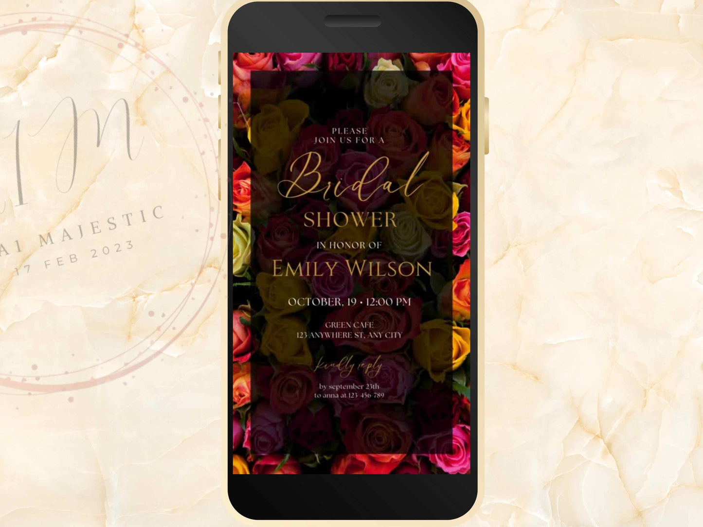 Bridal Shower Invitation, Floral Bridal Shower Invite, Wedding Shower Invitation Template, Printable Bridal Invite. WEIB23