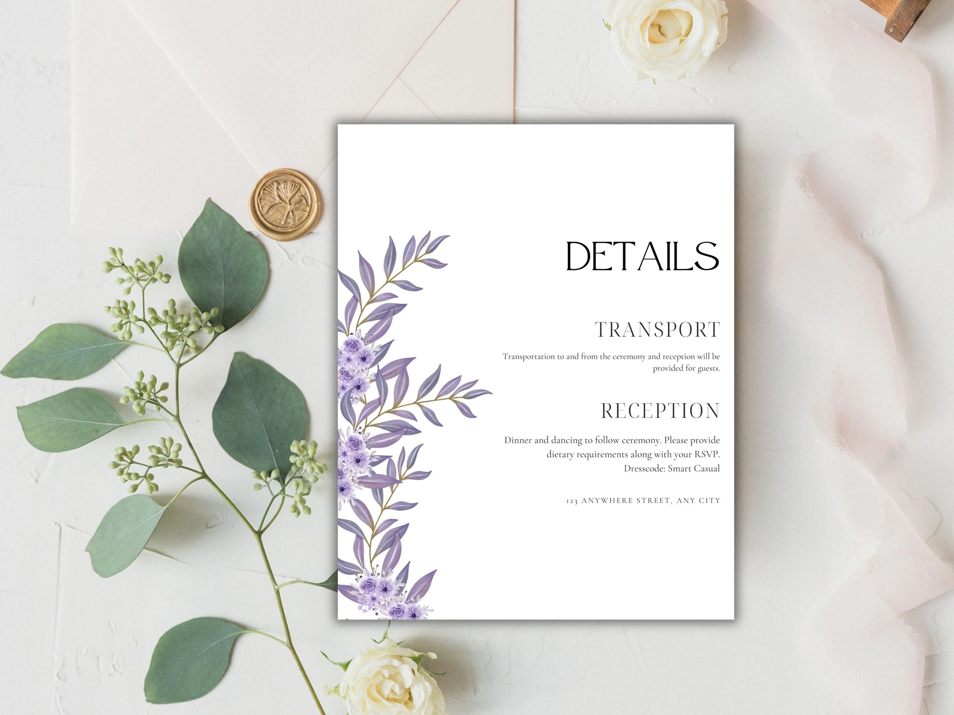 Wedding Invitation Template, Printable Wedding Invitation, Wedding Invitation, RSVP Invitation, Details, Wedding Invitation Bundle A1 Majestic