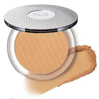 PÜR MINERALS 4-in-1 Pressed Mineral Makeup Powder Foundation with SPF 15 - Concealer & Finishing Compact Pressed Powder for Face - Buildable Medium to Full Coverage Foundation Powder