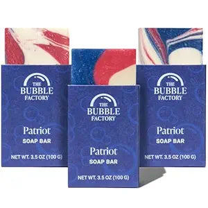 Handmade Natural Bath & Body Soap Bar, Vegan, All-Natural, Palm Oil Free, Made in USA with Shea Butter + Essential Oils, Patriot, 3 Bars