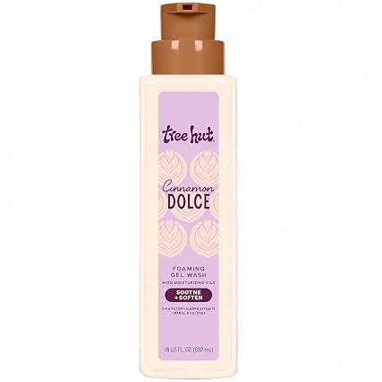 Tree Hut Cinnamon Dolce Body Wash, Hydrating & Moisturizing Shower Gel with Shea Butter & Essential Oils, Soft Smooth Glowing Skin, Gentle Cleanser, Self Care Gifts for Women, Pump Bottle, 18 Fl Oz