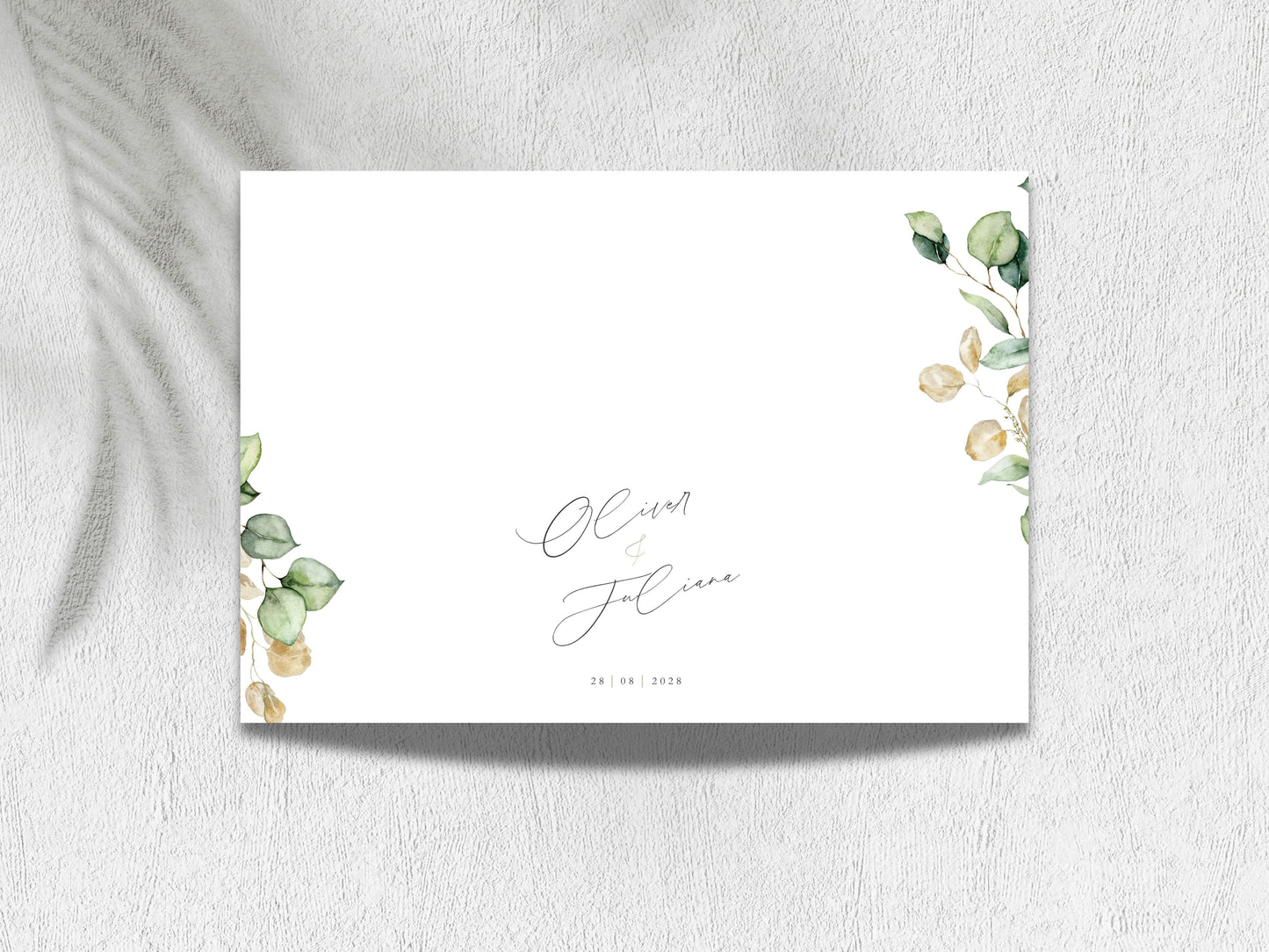 Gatefold Wedding Invitation Template | Green Folded Invite | Printable Ceremony Card | Modern Wedding Schedule Design. WIB127