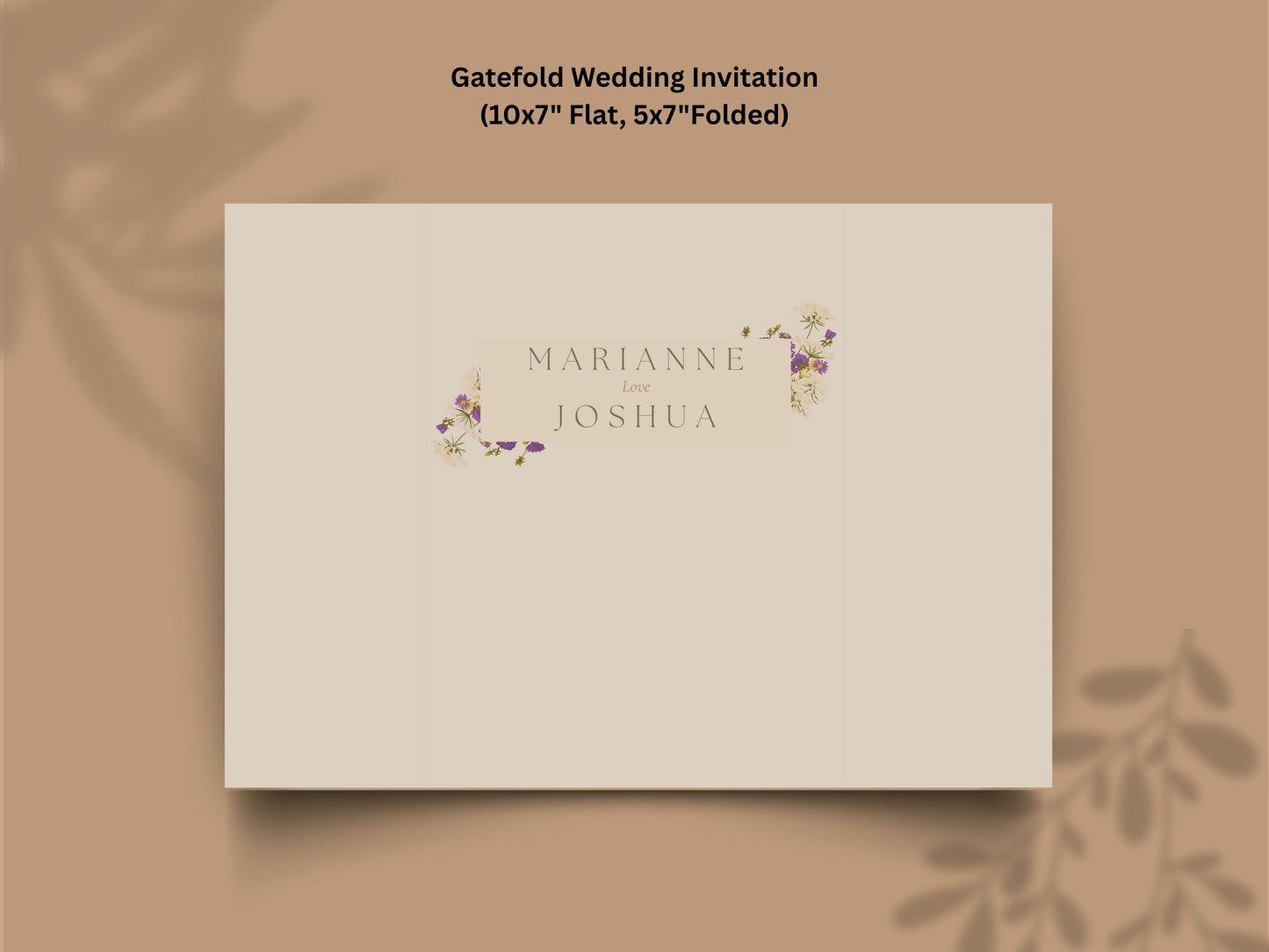 Elegant Gatefold Wedding Invitation with Floral Design | Personalized Wedding Card | Schedule Insert | RSVP Details Card Included. WI138