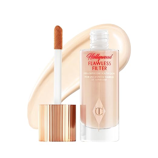 Charlotte Tilbury Hollywood Flawless Filter - Multi‑Use Makeup Primer, Complexion Booster & Illuminating Liquid Highlighter with Sheer Coverage - Smooths & Blurs Skin