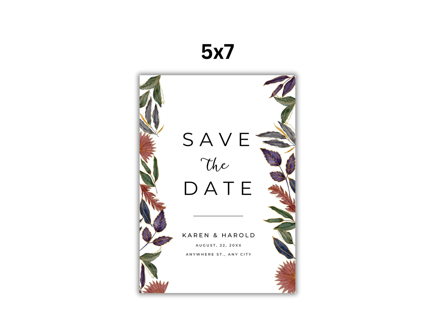 Wedding Invitation Bundle Template With RSVP and Details Card. WT61 A1 Majestic