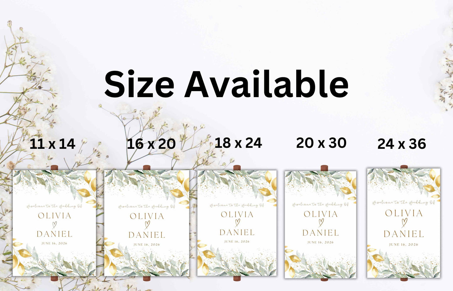 Greenery Wedding Sign, Wedding Welcome Sign, Leaves Wedding Welcome Sign, Greenery Wedding Welcome Sign, Digital Download. S40