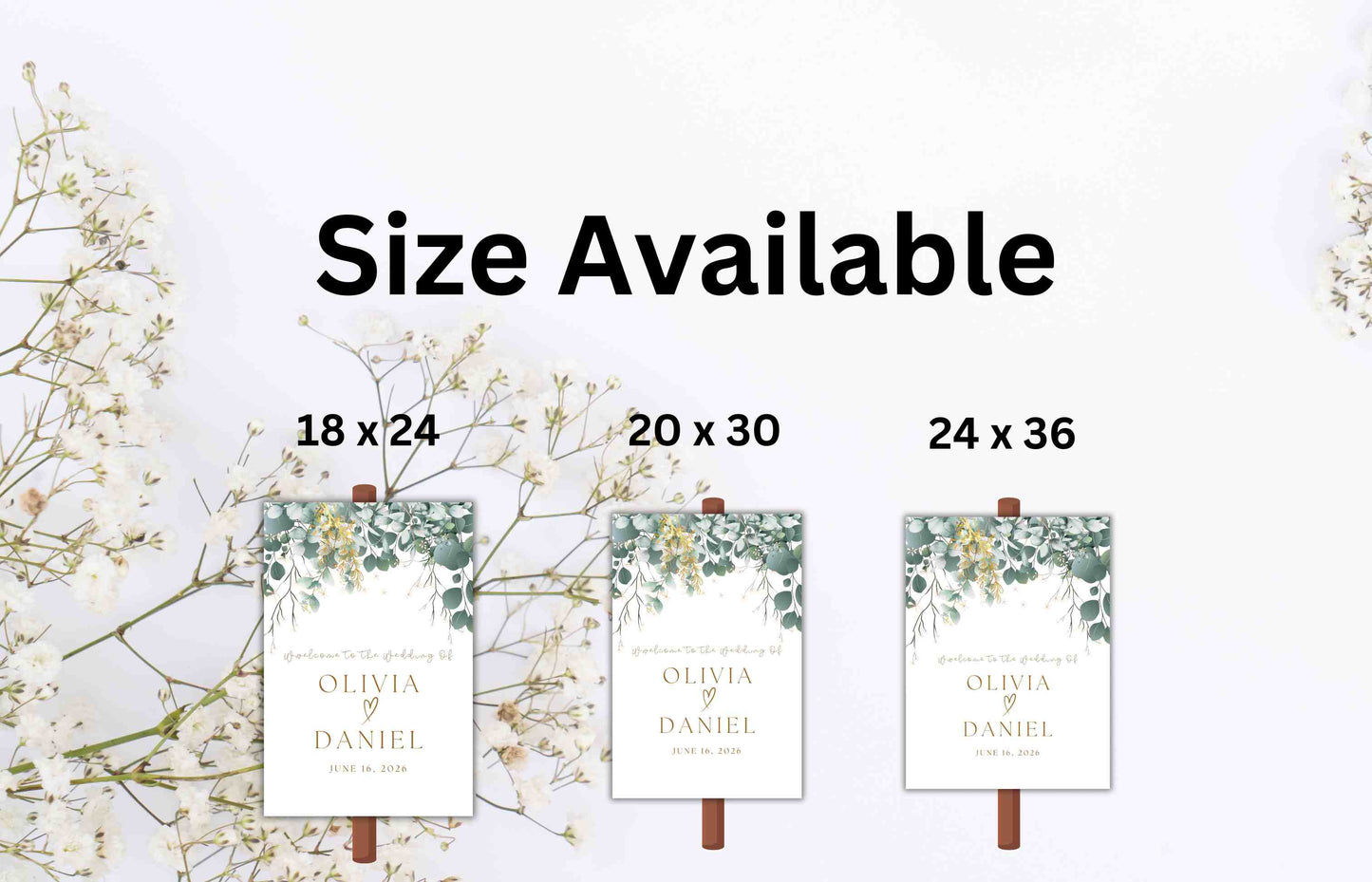 Greenery Wedding Sign, Wedding Welcome Sign, Leaves Wedding Welcome Sign, Greenery Wedding Welcome Sign, Digital Download. S41 - A1 Majestic