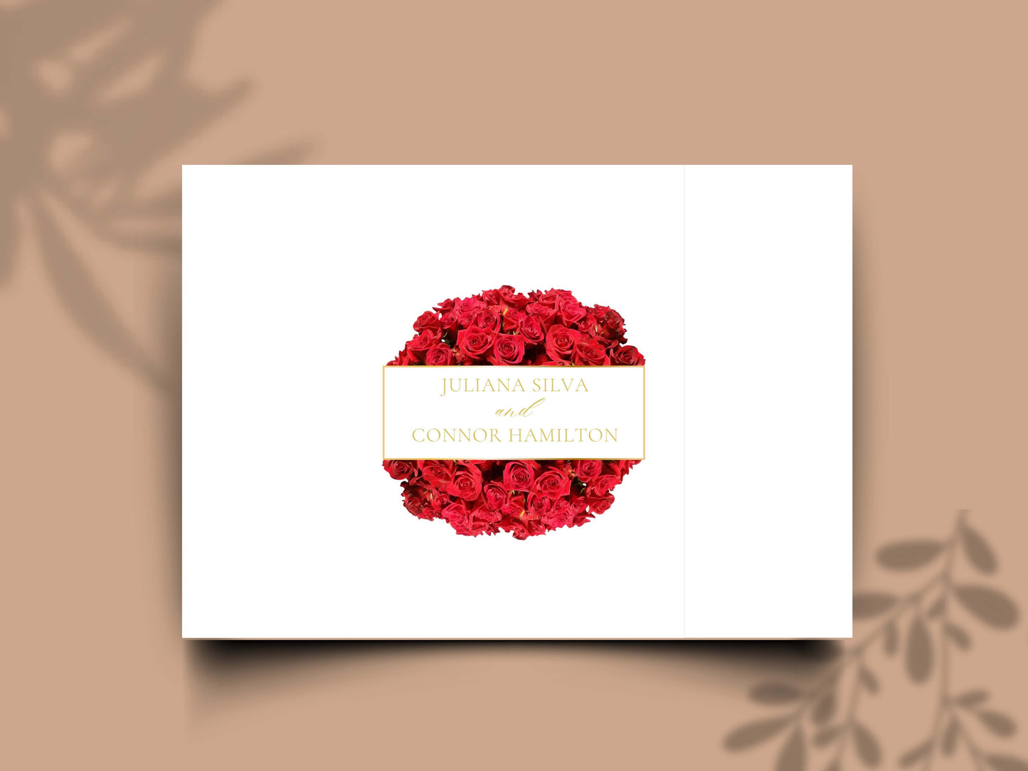 Elegant Red Rose Gatefold Wedding Invitation | Romantic Floral Wedding Card | Printable Invitation Suite | Red Wedding Timeline | WI140
