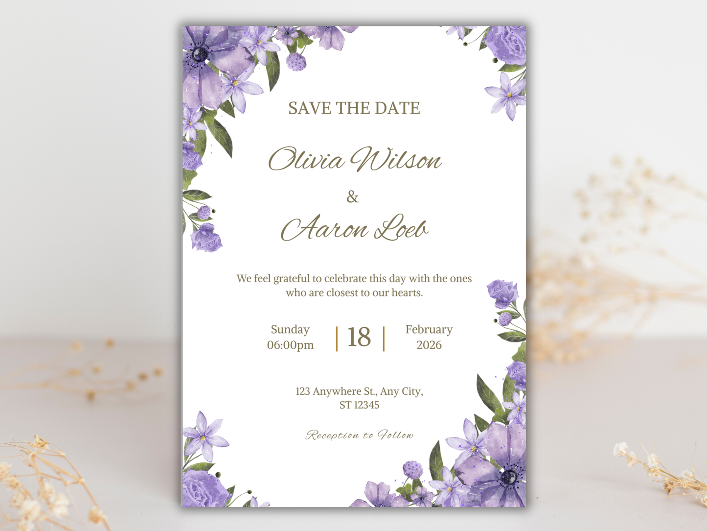 Wedding Invitation Bundle, RSVP, Thank You Card, Table Card, Menu Card, Reception Card, Details Card. WI246