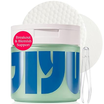 JIYU Cleansing Polish Pads, Korean Toner Pads with Niacinamide, Snail Mucin & Centella, Gentle Exfoliating Face Pads for Hydration & Smoother-Looking Skin, Daily Facial Treatment, 60 Count