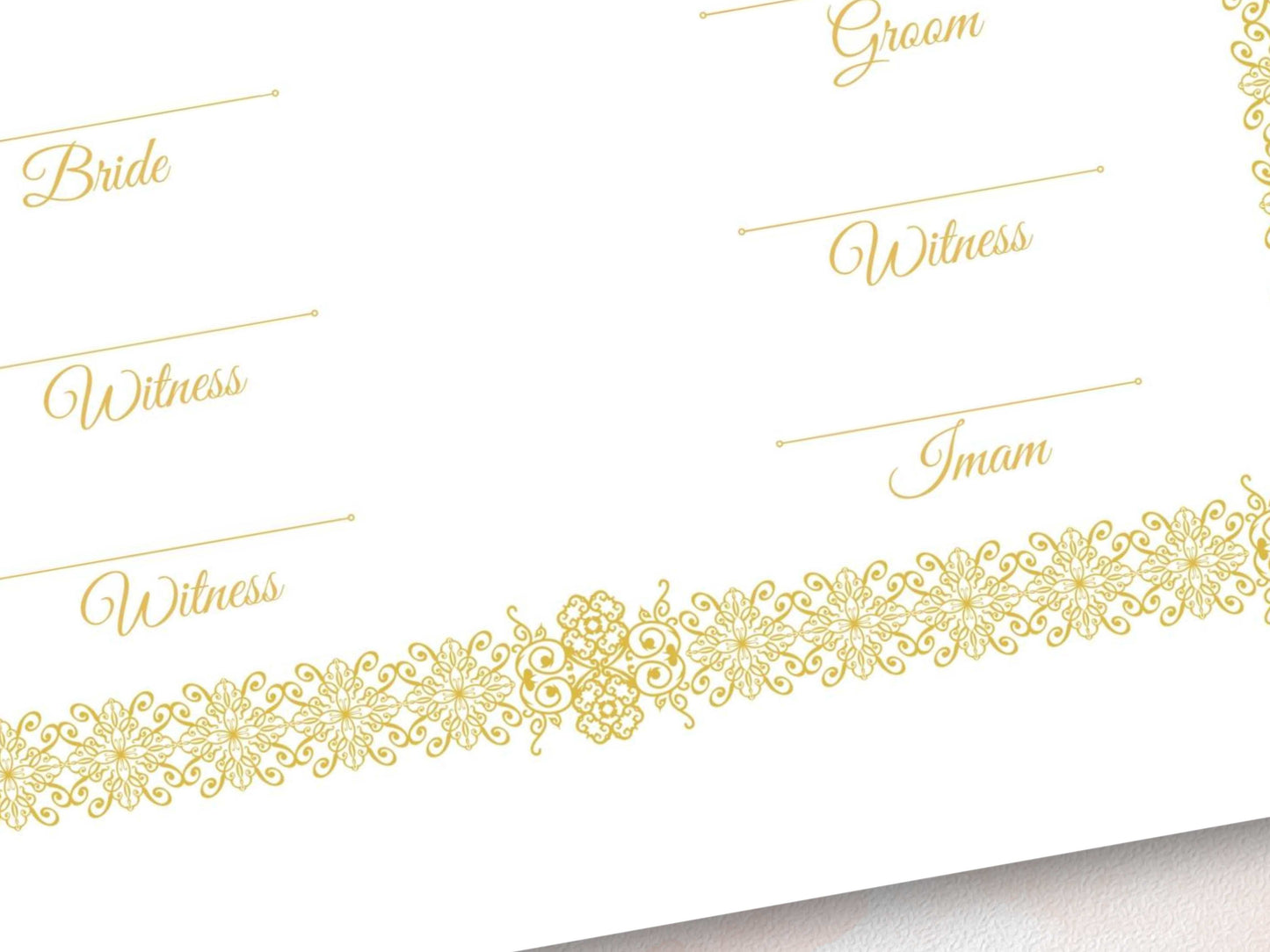 Luxury Nikkah Certificate, Premium A4 Islamic Wedding Contract, Nikkah Nama, Muslim Marriage Certificate, Personalised Names, A4, A3. NN277