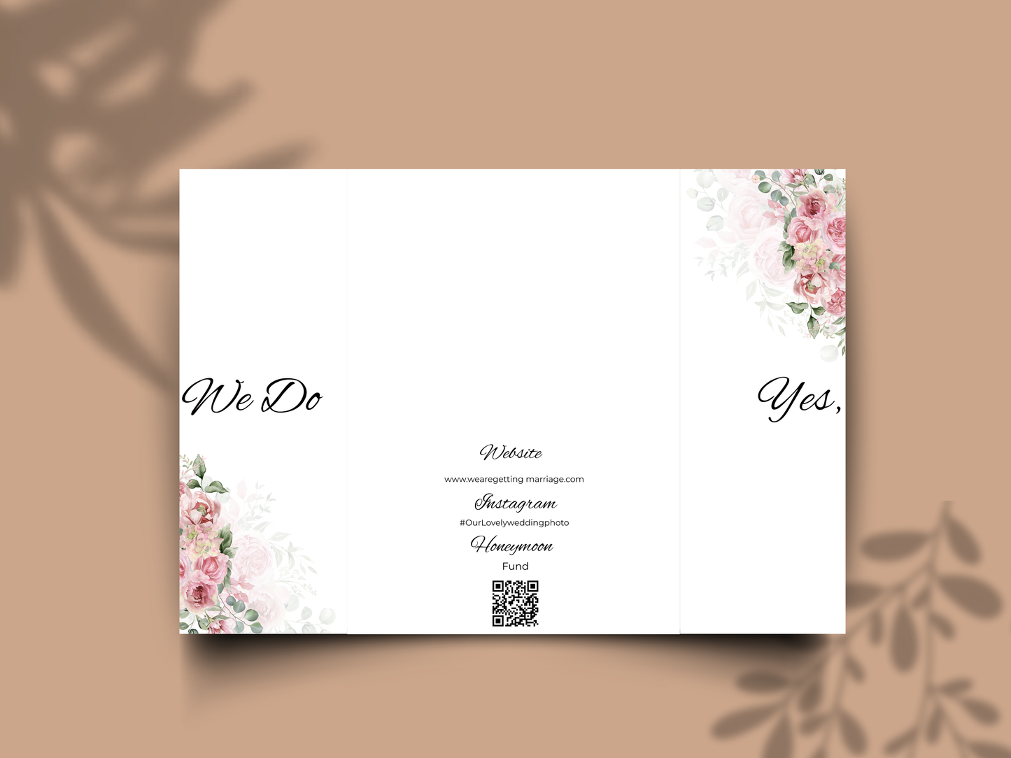 Floral Wedding Itinerary Template, Save the Date Timeline Card, Editable Canva Template, Wedding Day Schedule, Printable Details Card. WI181