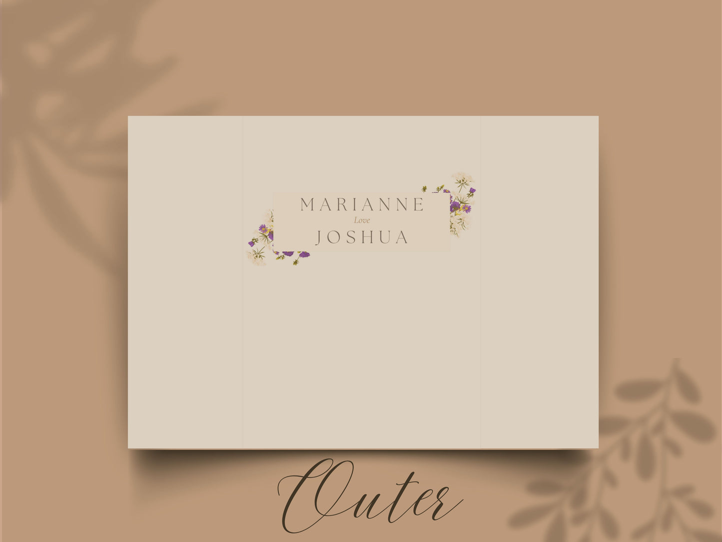 Elegant Gatefold Wedding Invitation with Floral Design | Personalized Wedding Card | Schedule Insert | RSVP Details Card Included. WI138