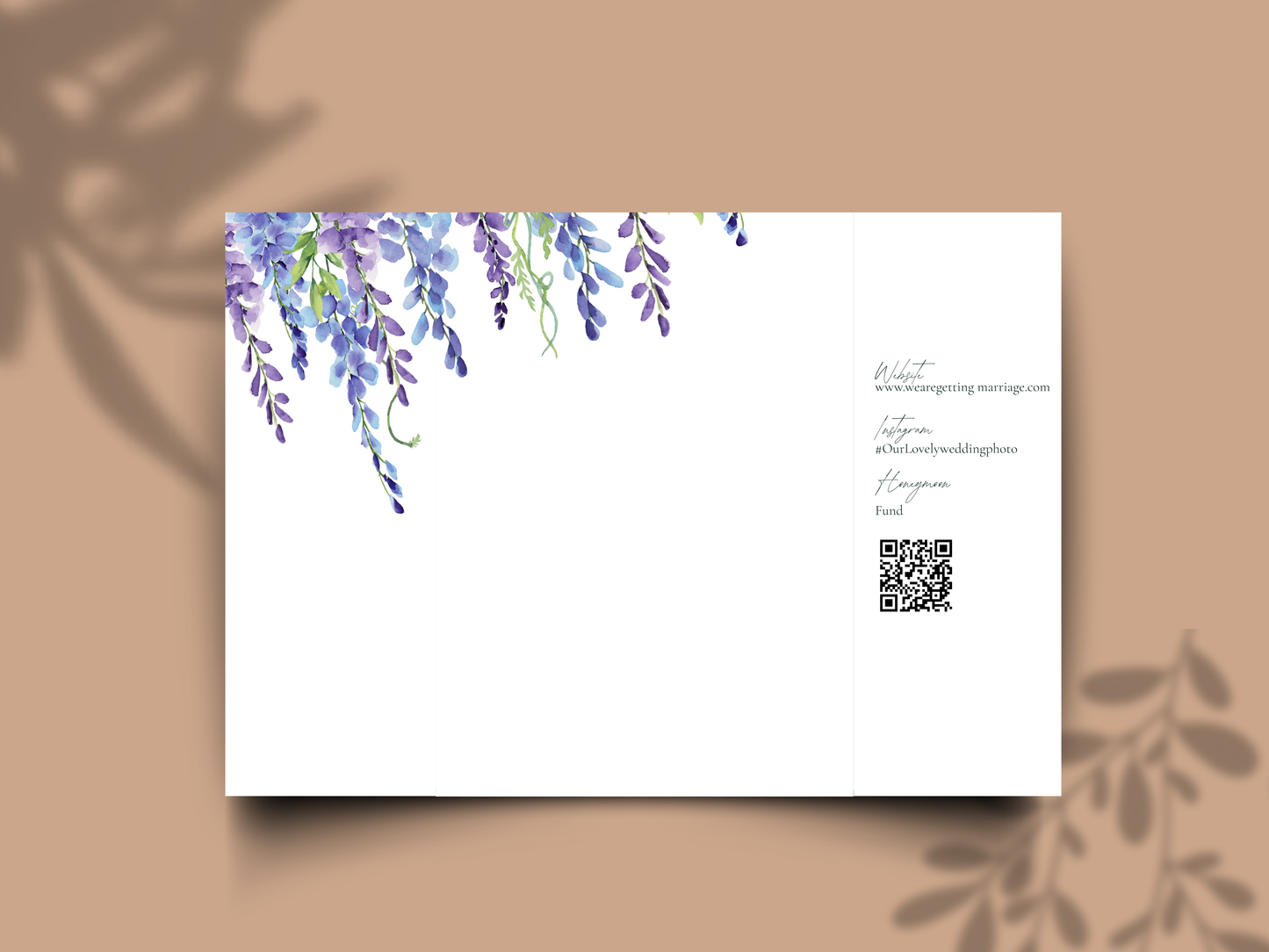 Lavender Wedding Invitation Template, Elegant Floral Itinerary Invite, Rustic Garden Wedding Suite, Editable Purple Flower Invitation.WI178