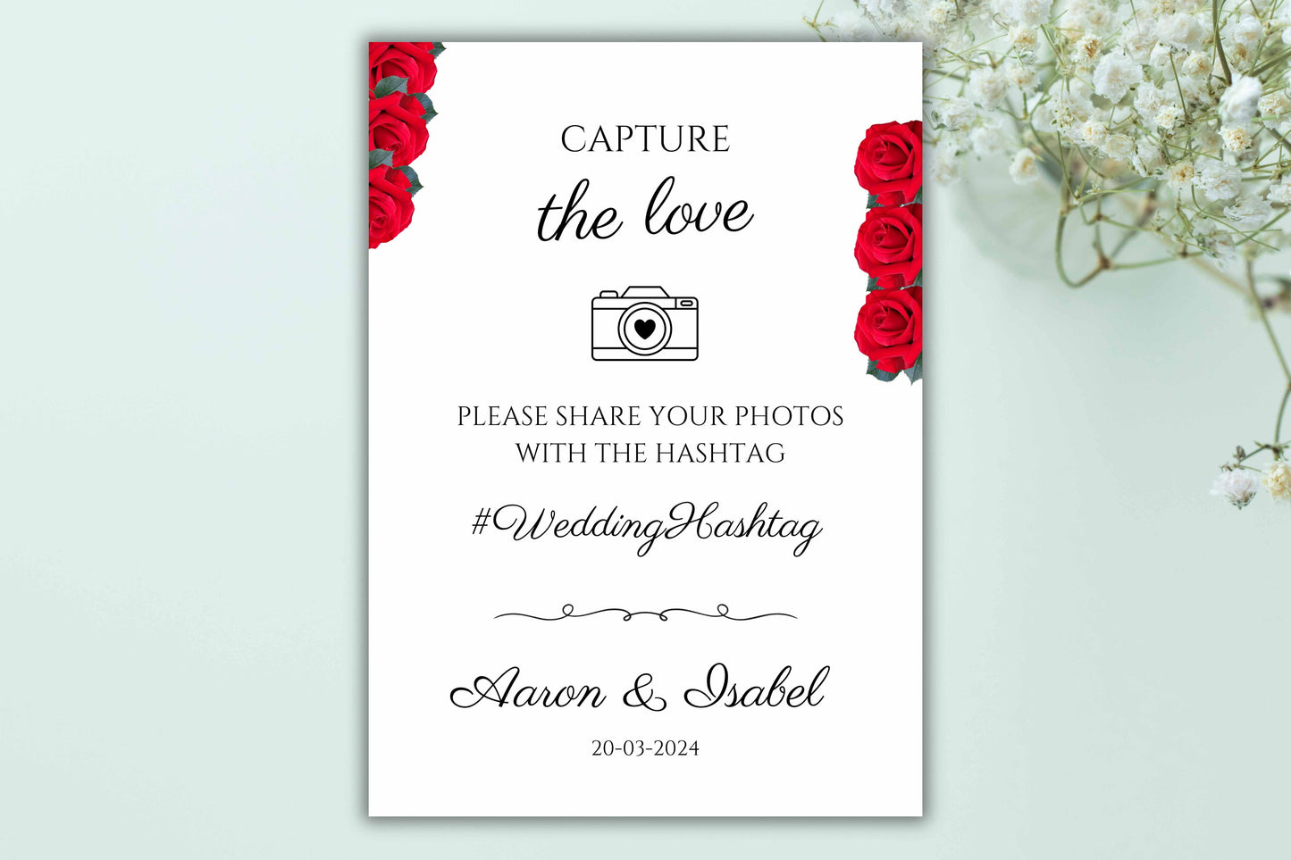 Red Rose Wedding Invitation set, Red Rose RSVP, Welcome Sign, Elegant Red Rose Wedding Timeline, Details Editable, Menu Card, WC40