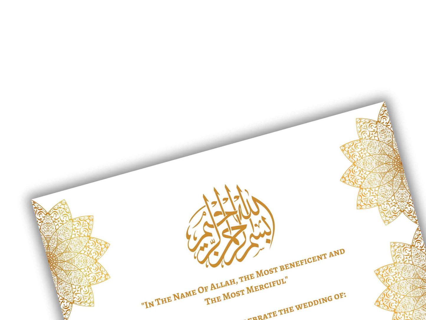 Gold Muslim Wedding Invitation, Nikkah Invitation, Muslim Wedding Invite, Wedding Invite, Invitation Template, Editable Canva Template, WT55