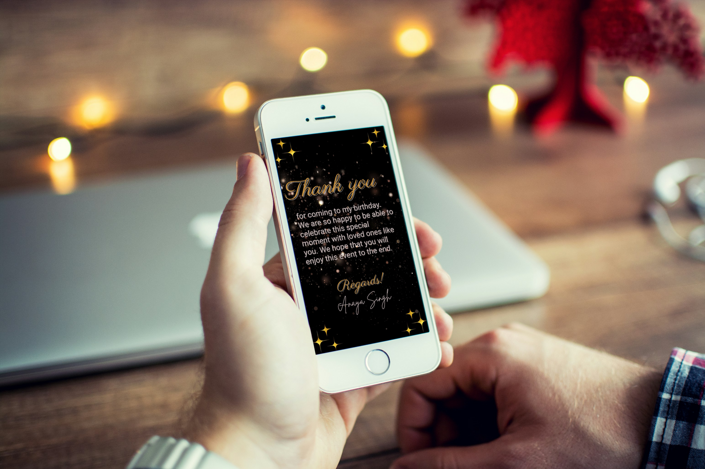 50 Birthday Invitation Silver and Gold Template, Gold Balloon Editable Invite, Animated Canva Evite, Mobile Phone Invite, Text Invite.WEIB70