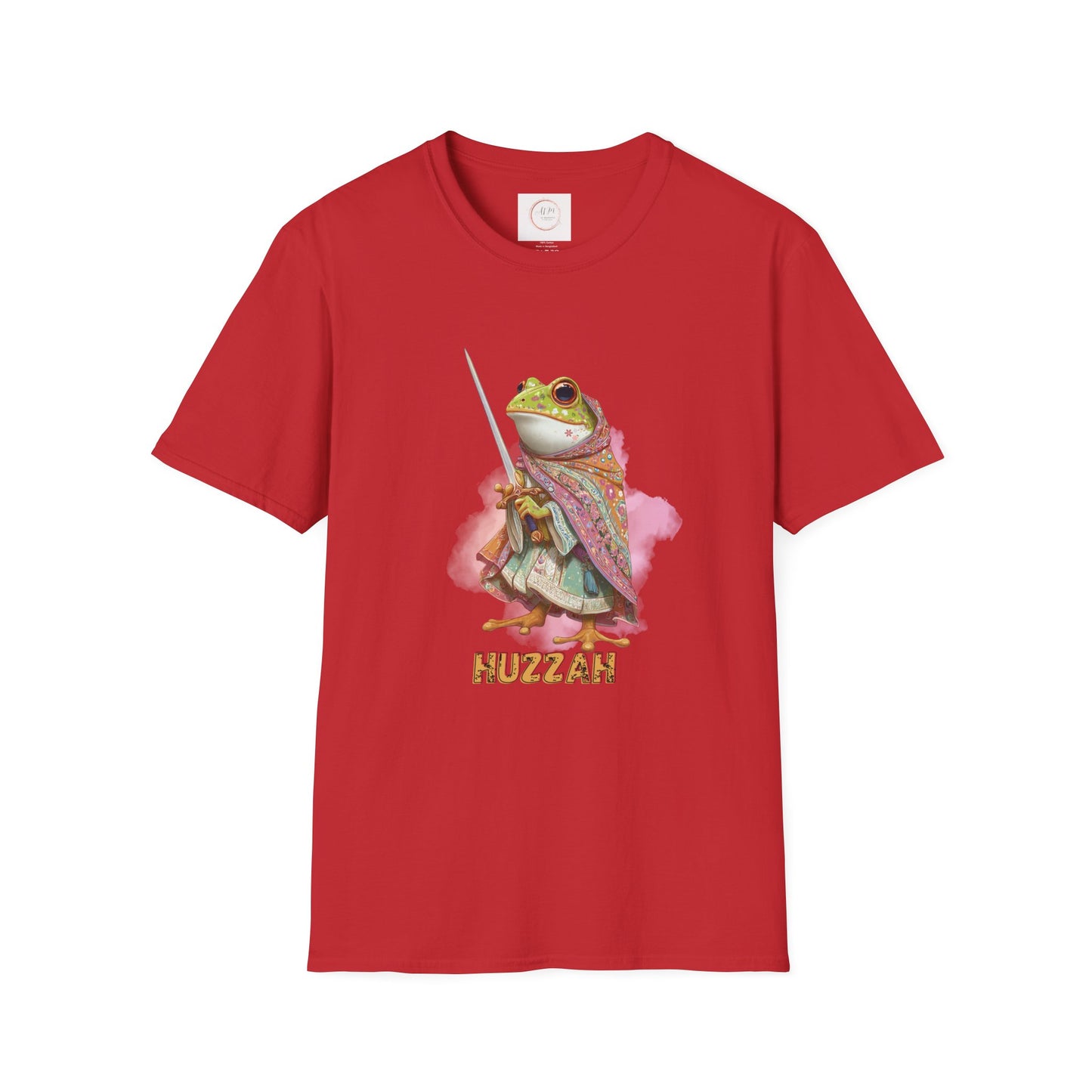 Frog Knight T-Shirt — 'Huzzah' Medieval Amphibian Graphic Tee