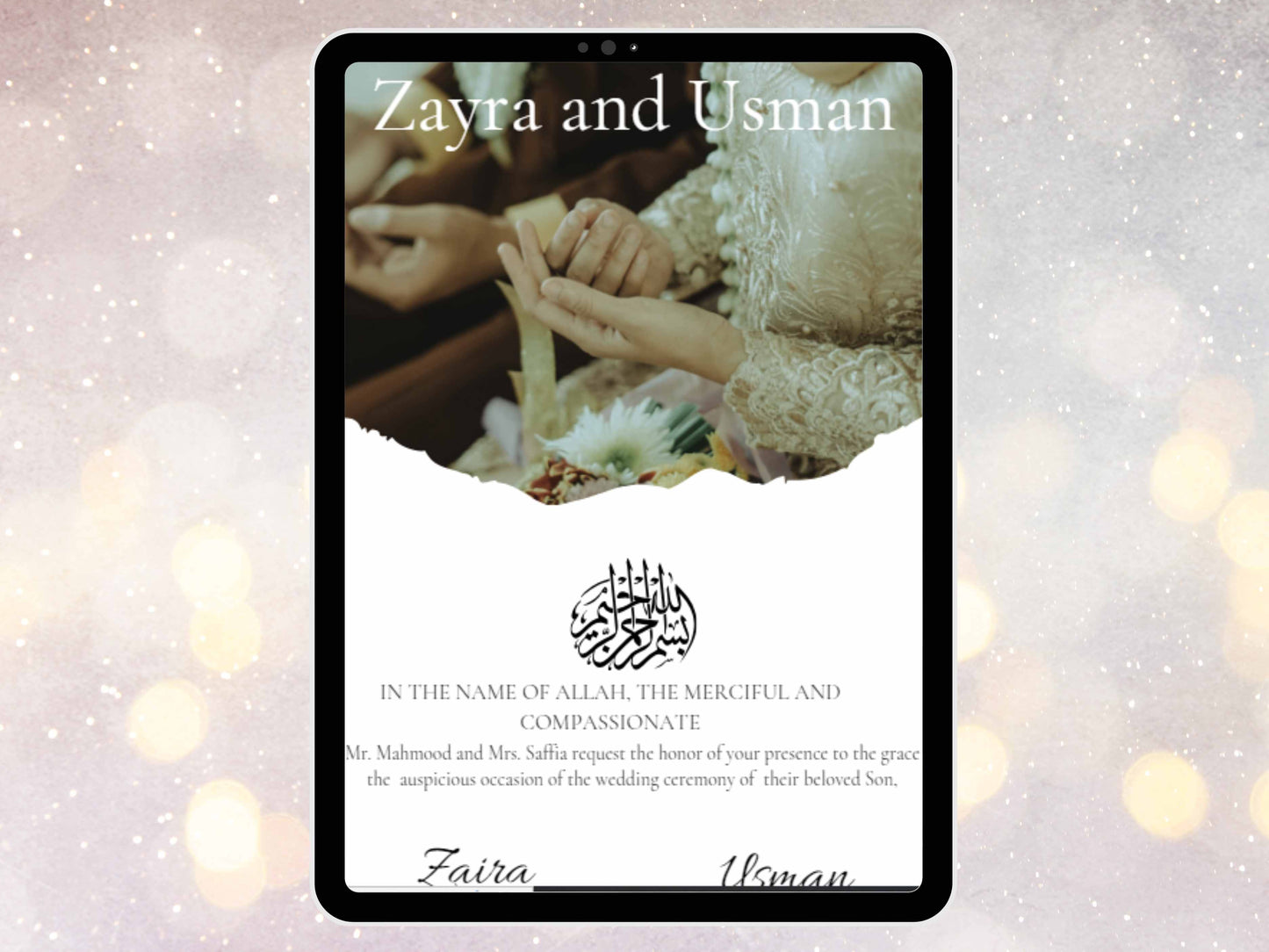 Muslim Wedding Website Template, Online RSVP, Editable Invitation Website, Digital Invitation, Mahandi, Barat, Walima Programs Website, WW3